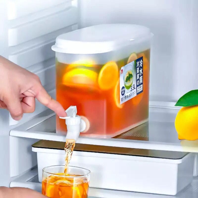 3 Liter Refrigerator Kettle with Faucet, Lemonade Drinkware Water Cooler, Ice Water Beverage Dispenser, Plastic Drink Dispenser For Refrigerator