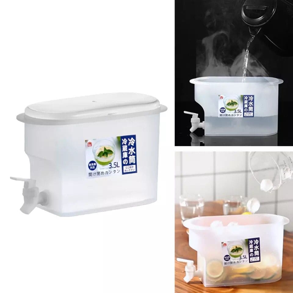 3 Liter Refrigerator Kettle with Faucet, Lemonade Drinkware Water Cooler, Ice Water Beverage Dispenser, Plastic Drink Dispenser For Refrigerator