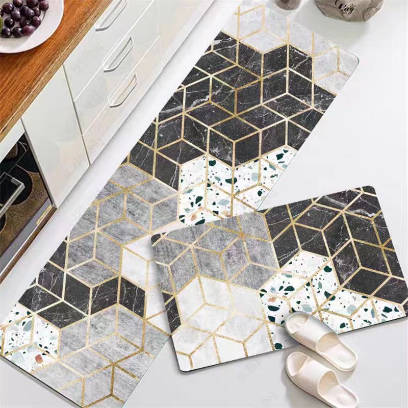 2 pcs set Kitchen, Bathroom, HomeDecor Anti-Slip Absorbent Mat & Runner