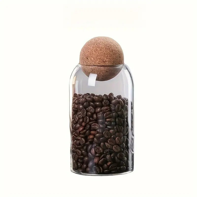 Glass Bottle Sealed Jar With Spherical Cork