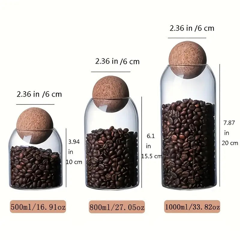 Glass Bottle Sealed Jar With Spherical Cork