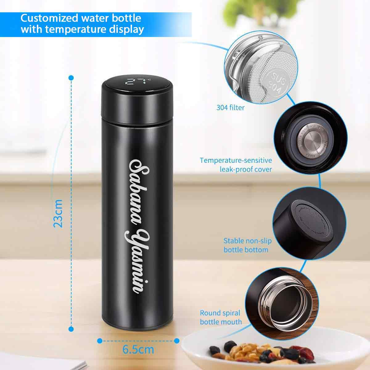 LED Temperature Display Water Bottle Stainless Steel 500ML