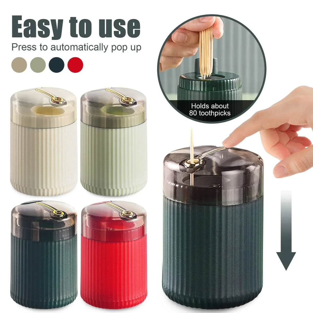 Automatic Toothpick Dispenser Pop-Up Holder