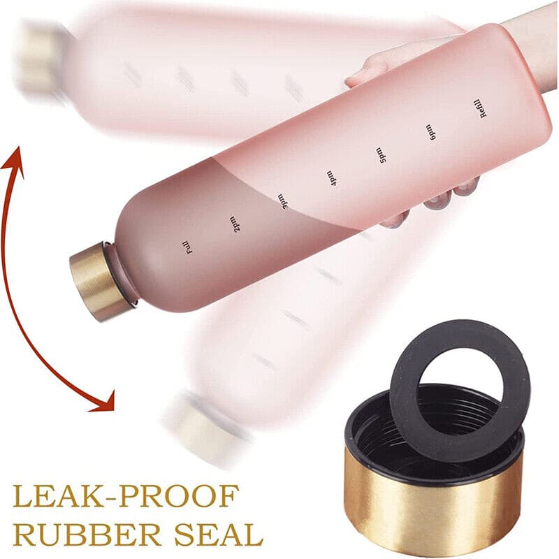 1L Time Marker Water Bottle, Motivational Water Bottle With Time Markings, Sports Water Bottle for Outdoor Activities