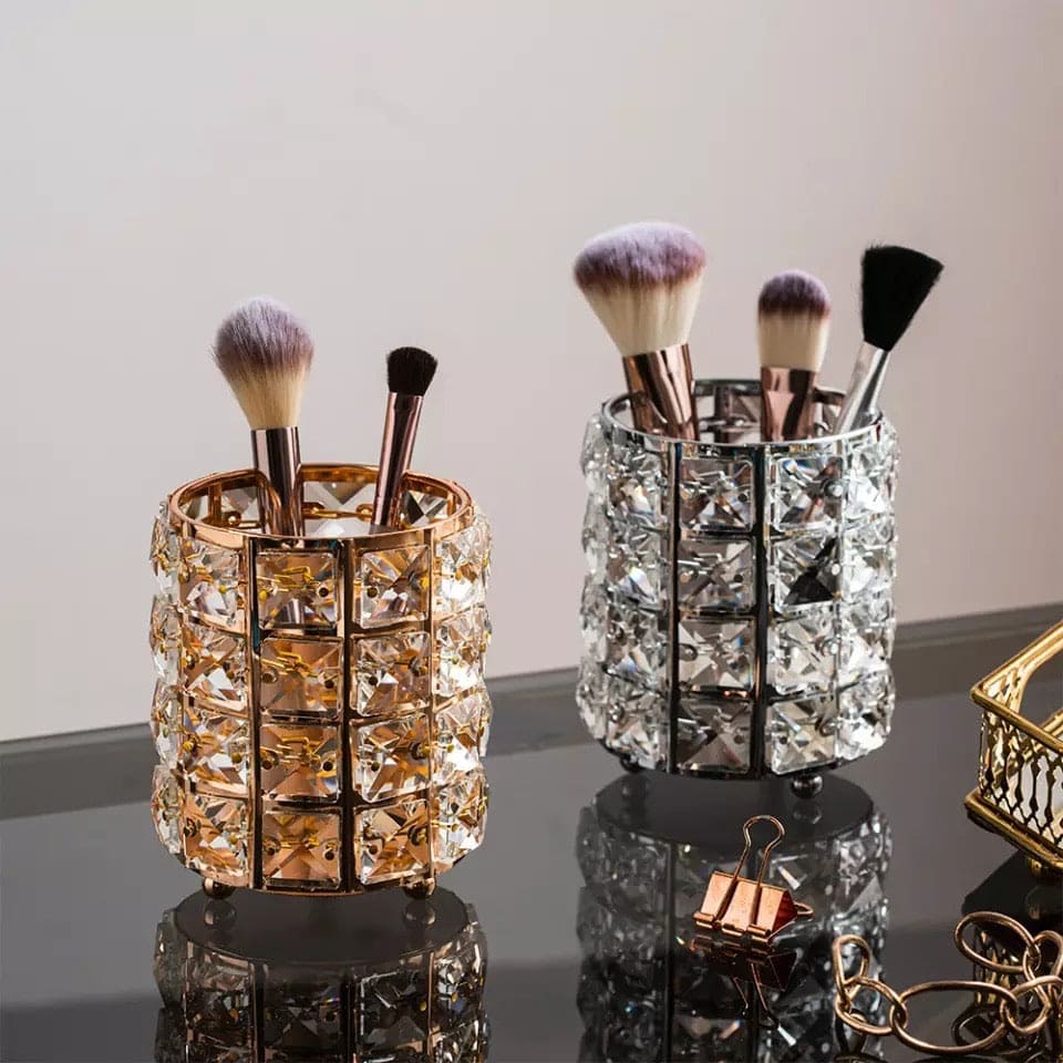 Makeup Crystal Round Makeup Brush Holder