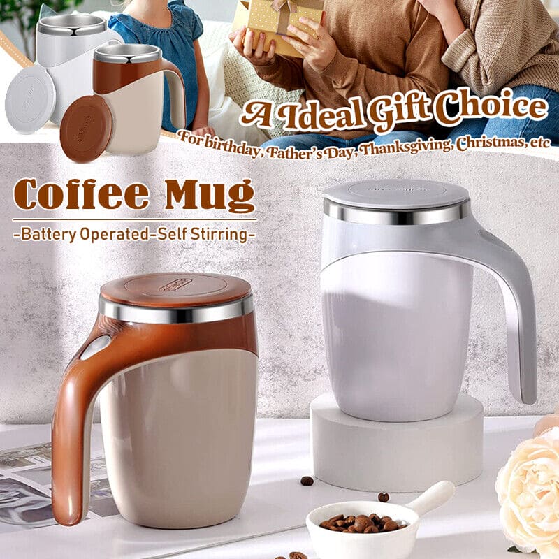 Self Stirring Coffee Mug, Automatic Magnetic Stirring Coffee Cup, 380mL Auto Mixing Mug with Lid, Rechargeable Magnetic Coffee Mug, Electric Smart Mixer Coffee Cup, Stainless Steel Self Mixing Coffee Cup, Portable Stirring Cup