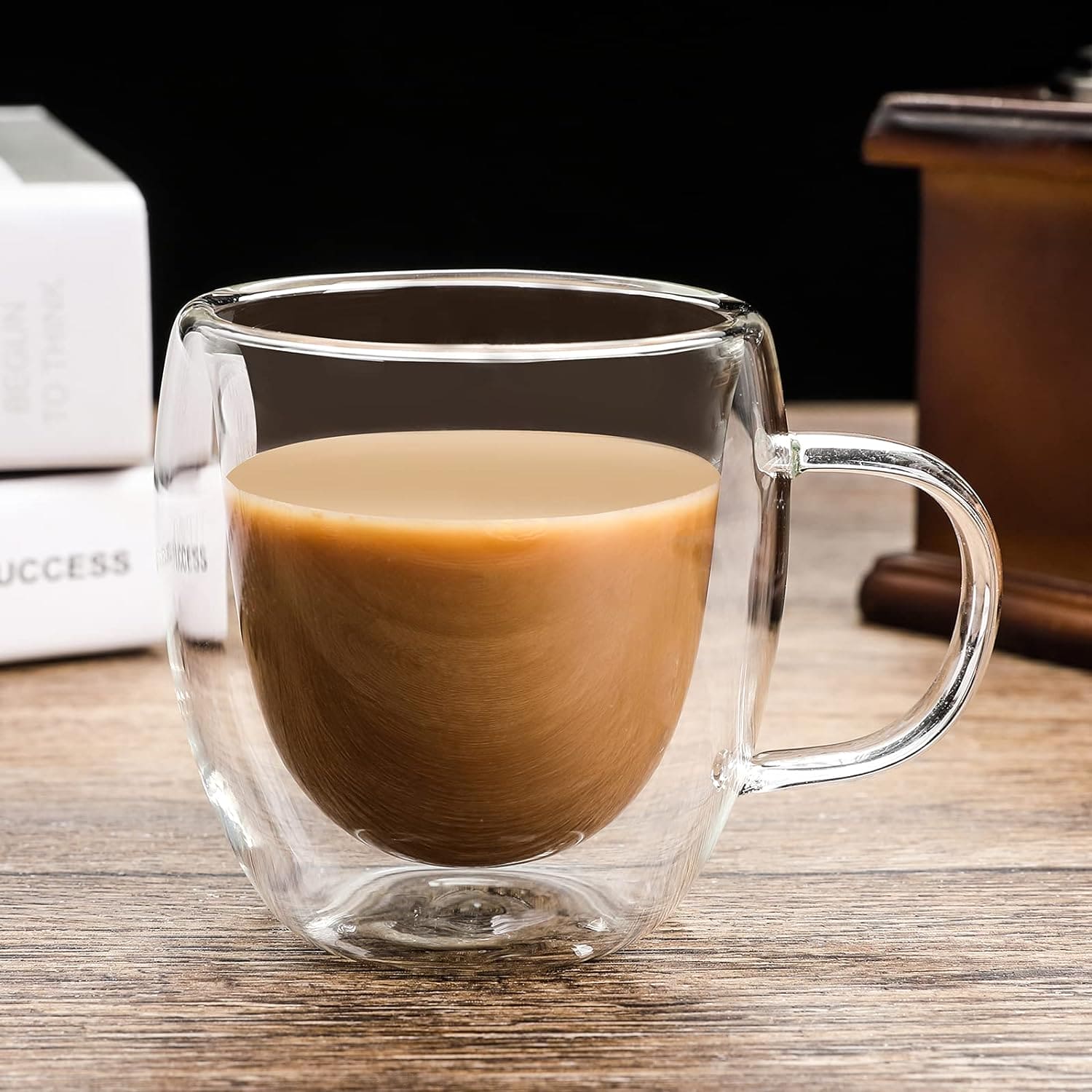 Heat Resistant Tea Cup, Double Wall Glass Cup With Handle, Portable Transparent Beverage Mug, Chai Glass Cup, Insulated Coffee Mug, Coffee Glass