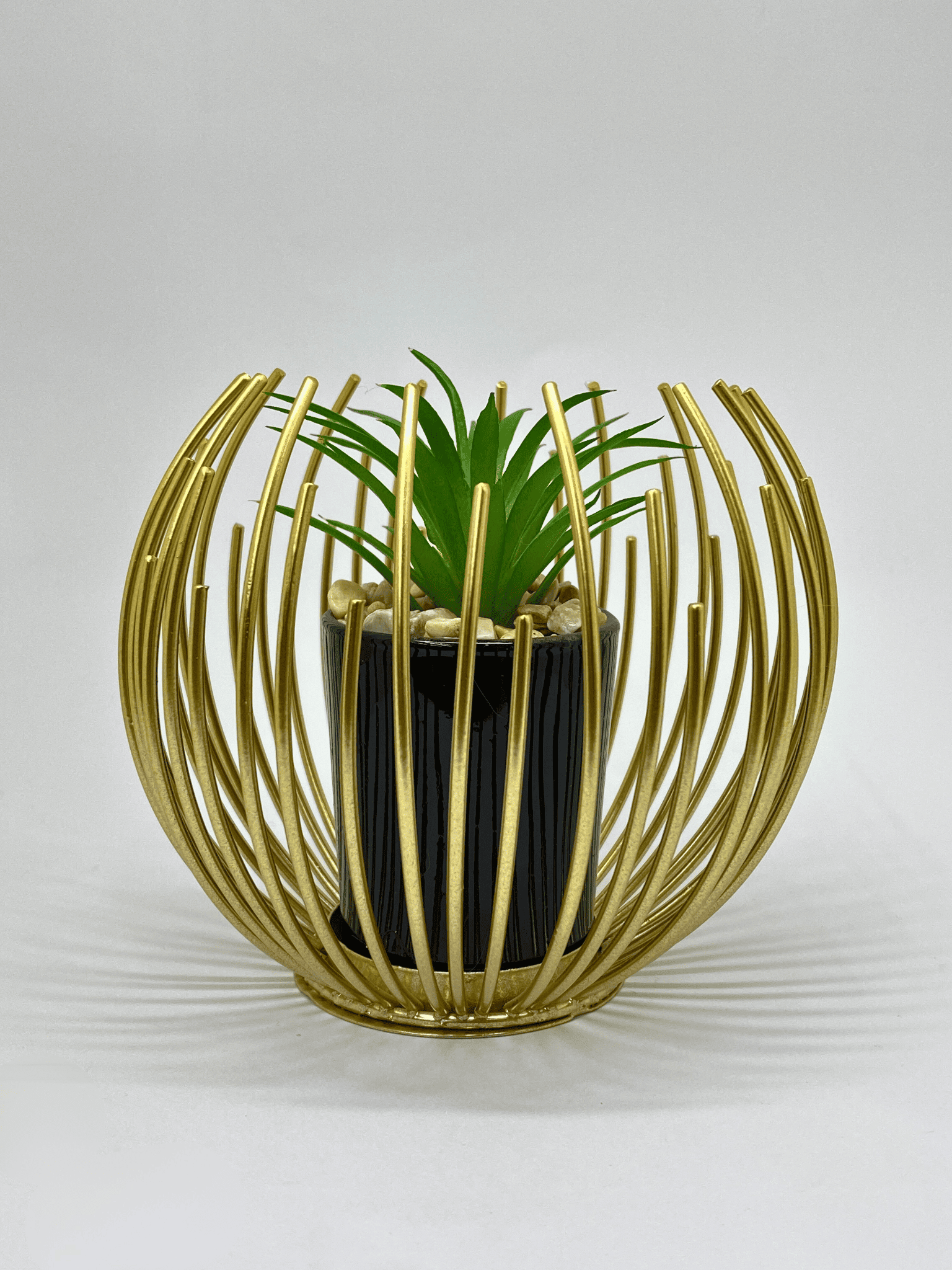 Artificial Planter with Decorative Gold Cage