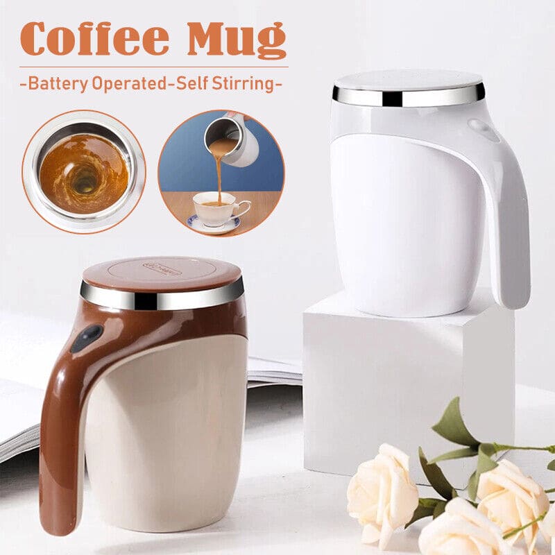 Self Stirring Coffee Mug, Automatic Magnetic Stirring Coffee Cup, 380mL Auto Mixing Mug with Lid, Rechargeable Magnetic Coffee Mug, Electric Smart Mixer Coffee Cup, Stainless Steel Self Mixing Coffee Cup, Portable Stirring Cup