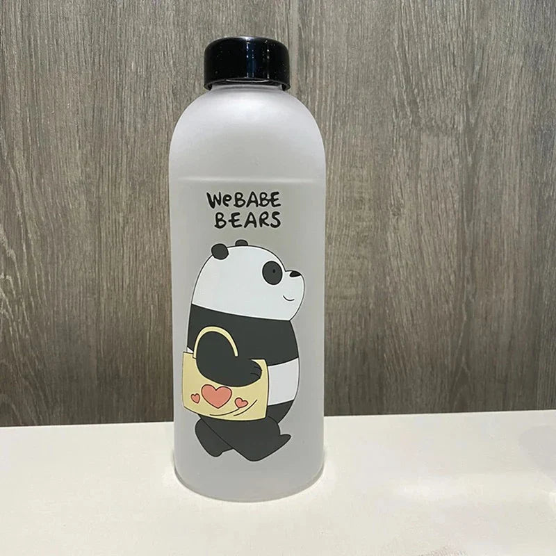1000ml Cute Cartoon Drinkware Frosted Bear Bottles