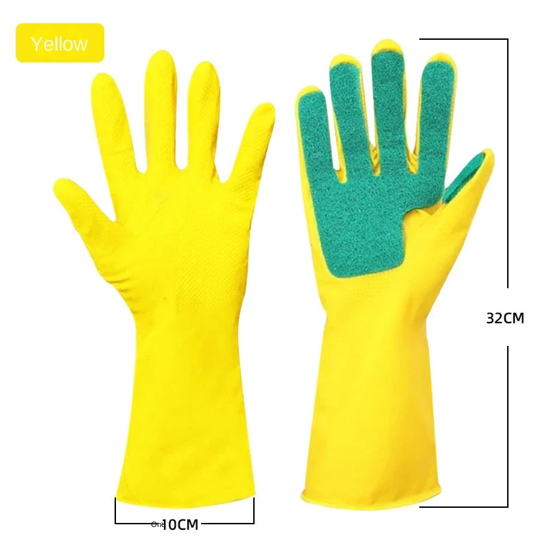 Dishwashing Gloves with Sponge - Durable
