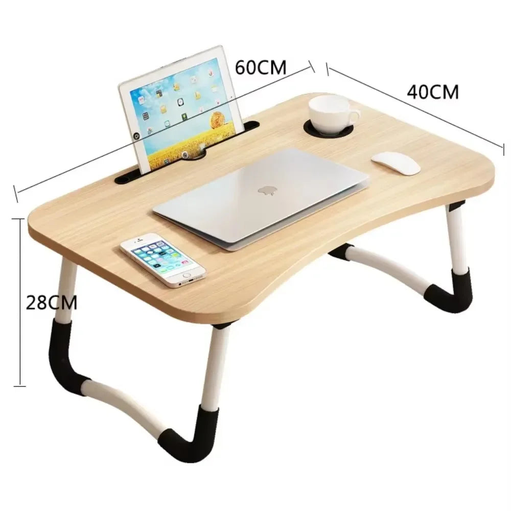 Foldable Laptop Desk with Cup Holder & Phone Stand