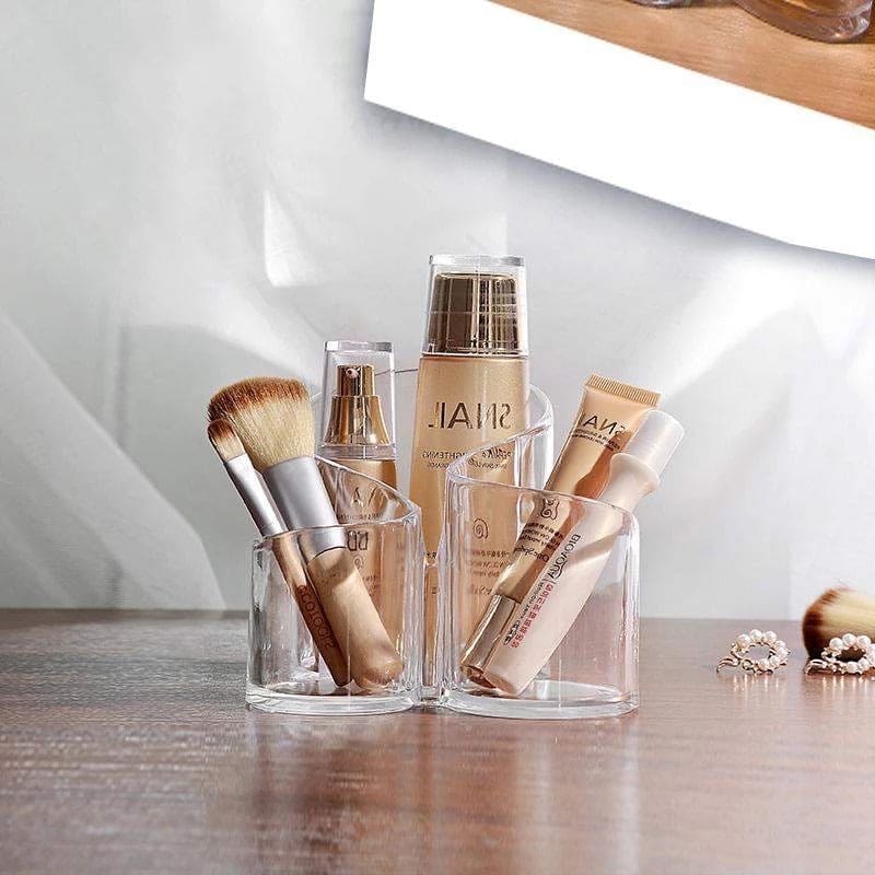 Acrylic Makeup And Brush Holder, Wavy Acrylic Makeup Brush and Cosmetic Holder, Makeup Brush Organizer