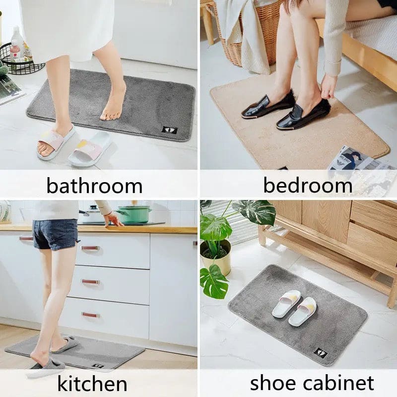 Fluffy Bathroom Mat, Non Slip Plush Carpet Bath Mat, Soft Comfortable Water Absorbent Mat, Bathroom Kitchen Floor Mat, Door Entrance Soft Mat, Thick Shaggy Shower Rug Mat, Plush Microfiber Rugs, Washable Quick Dry Bath Rugs, Anti Skid Bathroom Shower Mat