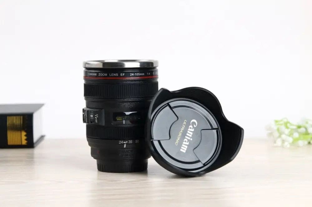 Creative 400ml Stainless Steel Liner Camera Lens Mug, Coffee Tea Cup Mug With Lid, Novelty Gifts Thermocup Thermo Mug, SLR Camera Coffee Mug, Stainless Steel Vacuum Flasks Thermal Insulation Cup