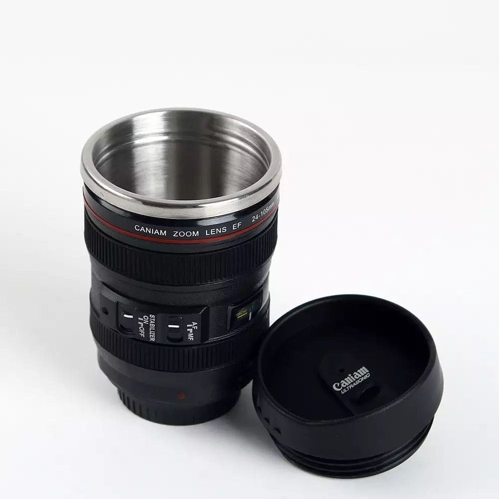 Creative 400ml Stainless Steel Liner Camera Lens Mug, Coffee Tea Cup Mug With Lid, Novelty Gifts Thermocup Thermo Mug, SLR Camera Coffee Mug, Stainless Steel Vacuum Flasks Thermal Insulation Cup