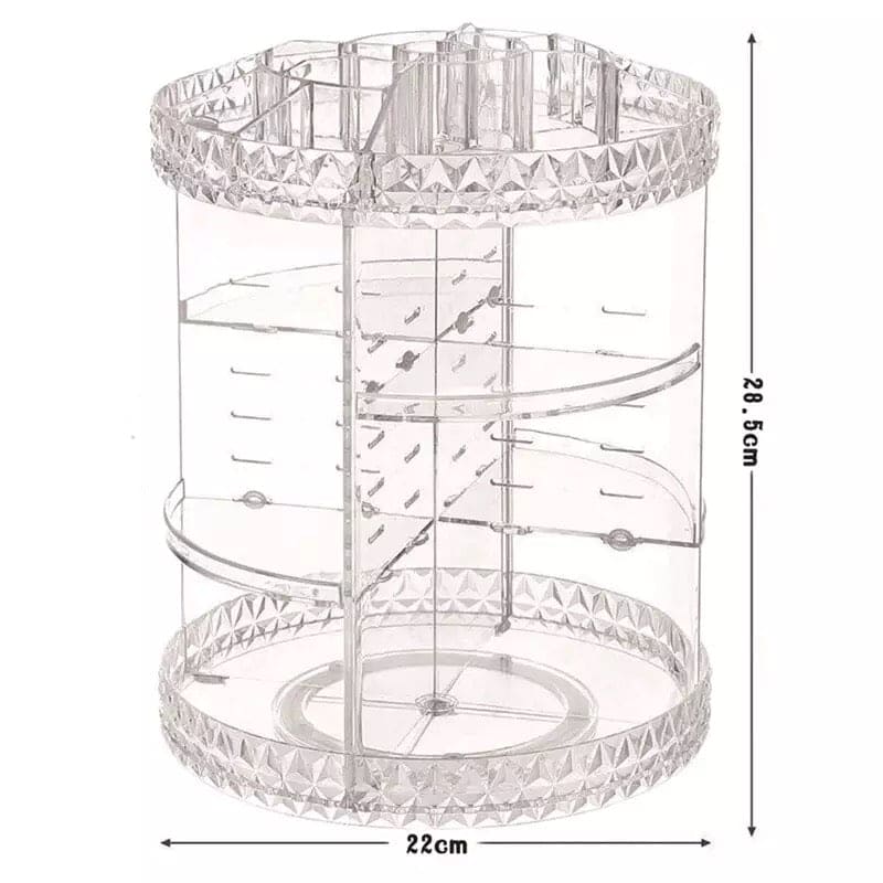 360° Rotating Makeup Organizer, Cosmetic Storage Countertop Organizer, Large Capacity Perfume Make Up Brush Holder, Fashion Crystal Display Stand, Regular Cosmetic Jewellery Organizer