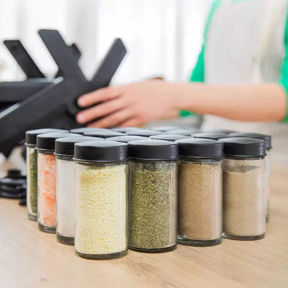360° Rotating Spice Rack with 18 Spice Jars — Ferris Wheel Style Kitchen Seasoning Organizer