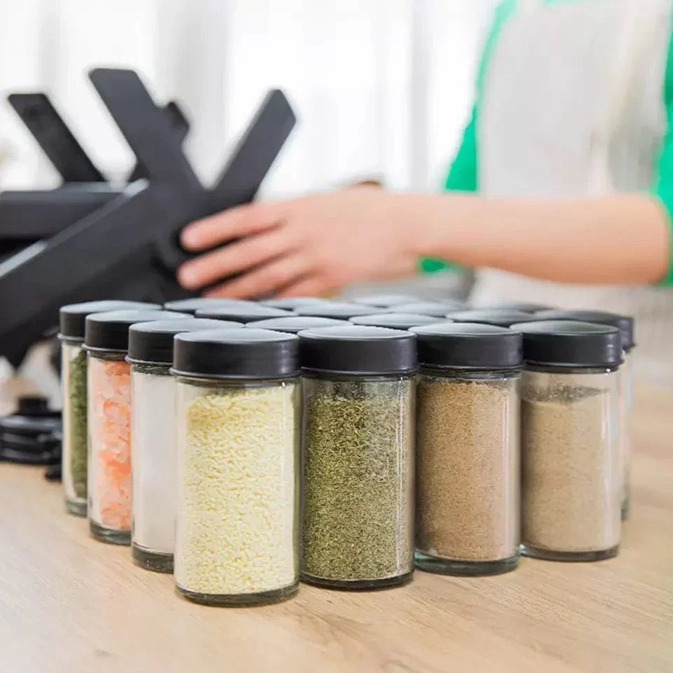 360° Rotating Spice Rack with 18 Spice Jars — Ferris Wheel Style Kitchen Seasoning Organizer