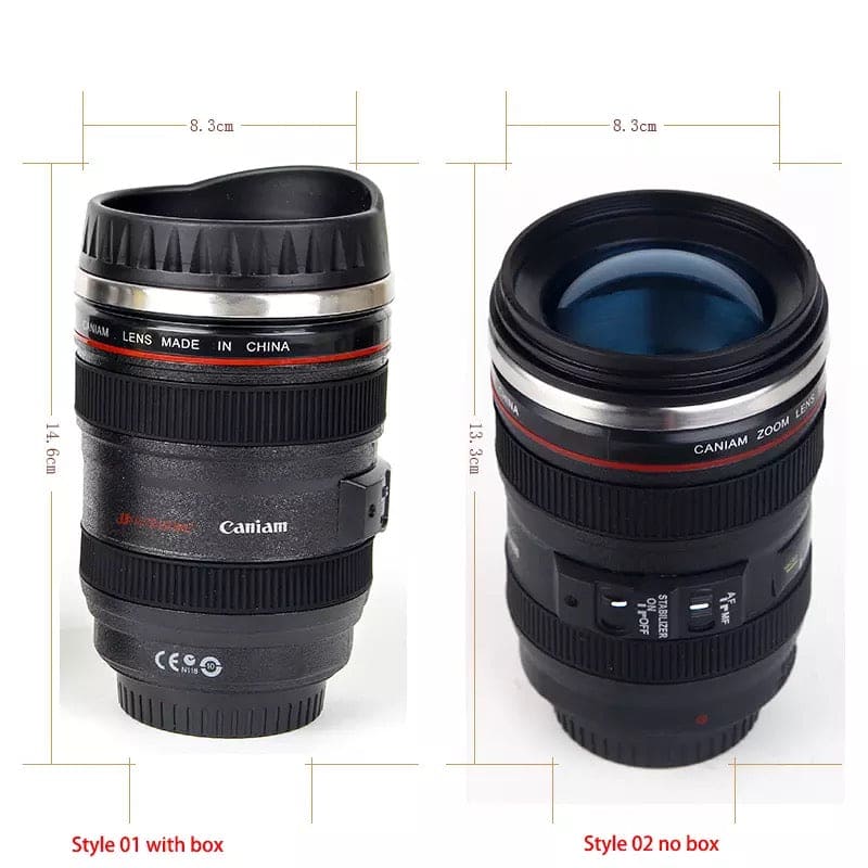 Creative 400ml Stainless Steel Liner Camera Lens Mug, Coffee Tea Cup Mug With Lid, Novelty Gifts Thermocup Thermo Mug, SLR Camera Coffee Mug, Stainless Steel Vacuum Flasks Thermal Insulation Cup