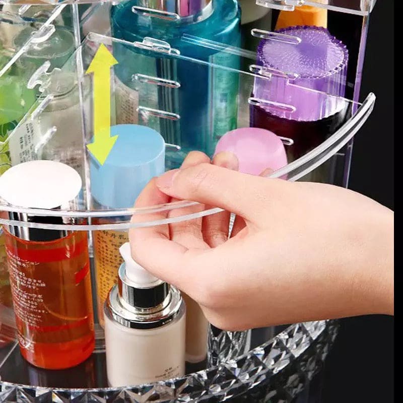 360° Rotating Makeup Organizer, Cosmetic Storage Countertop Organizer, Large Capacity Perfume Make Up Brush Holder, Fashion Crystal Display Stand, Regular Cosmetic Jewellery Organizer