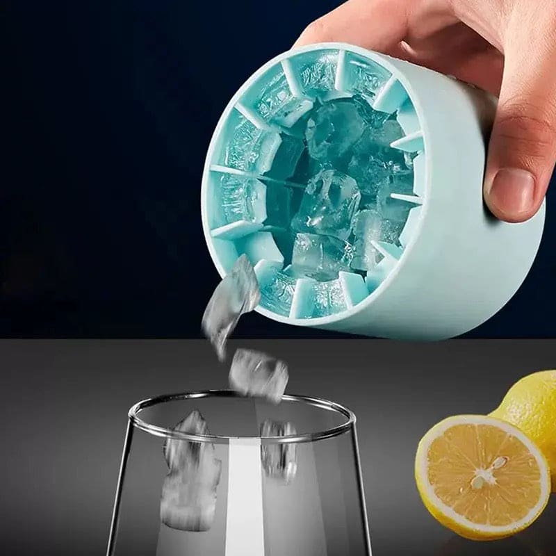 Mini Silicone Ice Bucket, Squishy Ice Cube Bucket, Quickly Freeze Silicone Ice Maker Ice Cup, Cylinder Ice Tray, Easy Release Press Type Ice Grid for Home Camping Travel, 3D Cylinder Silicone Ice Cube Tray, Decompress Ice Lattice