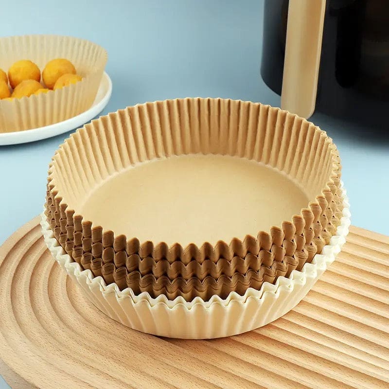 50 Pcs Air Fryer Plates, Kitchen Baking Greaseproof Paper, Oil Absorbing Paper for Household, Barbecue Plate Food Oven Kitchen Pan Pad, Non-Stick Unbleached Air Fryer Parchment Paper Liner, Disposable Parchment Paper Set