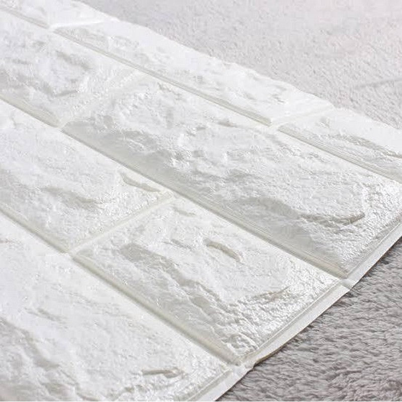 White 3d Brick Wallpaper Sheets