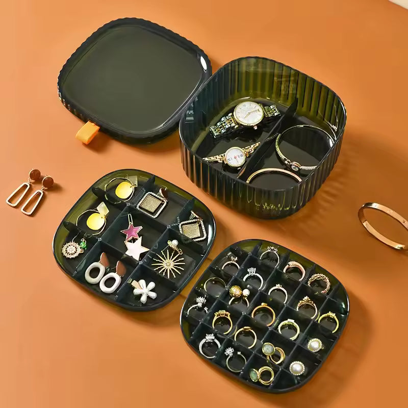 3 Layer Jewelry Storage Case - Clear Organizer