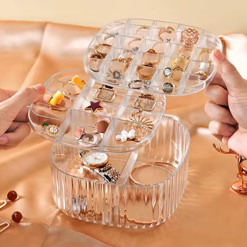3 Layer Jewelry Storage Case - Clear Organizer