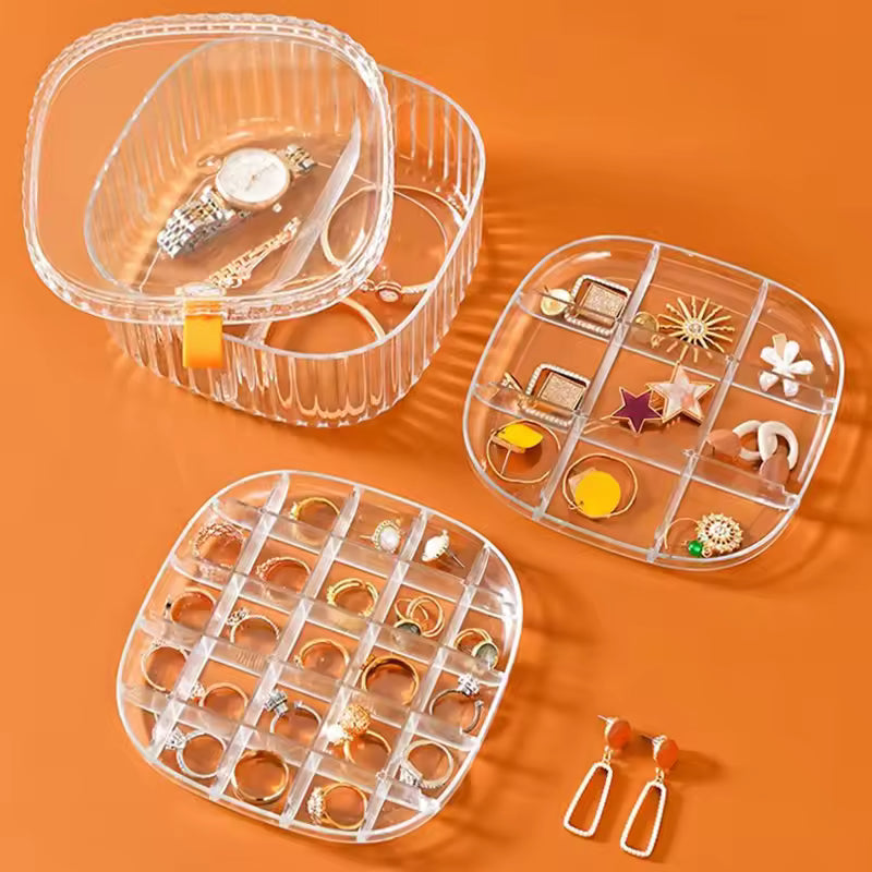3 Layer Jewelry Storage Case - Clear Organizer