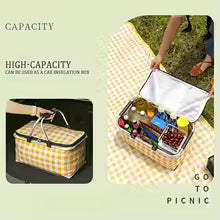 Large Foldable Picnic Basket with Handle