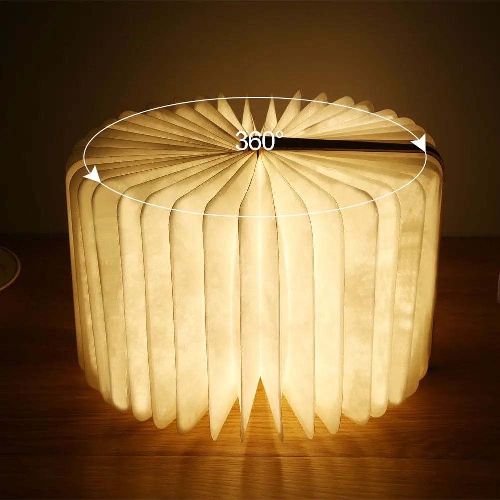 LED Wooden Book Lamp with Warm Light