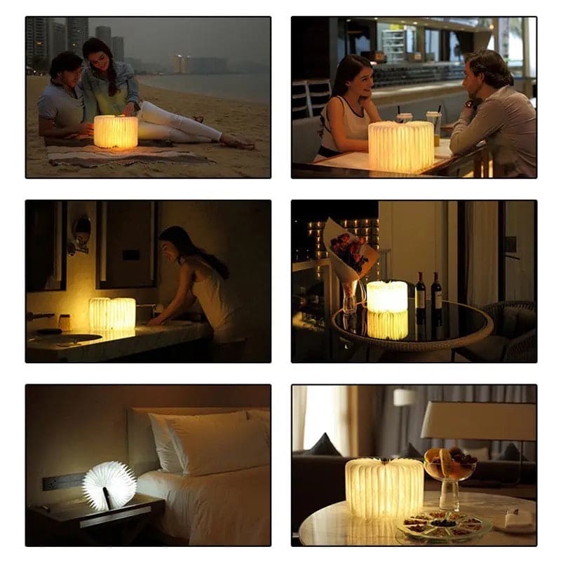 LED Wooden Book Lamp with Warm Light