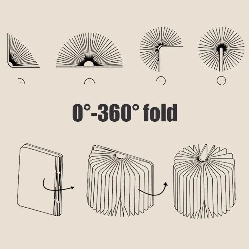 LED Wooden Book Lamp with Warm Light