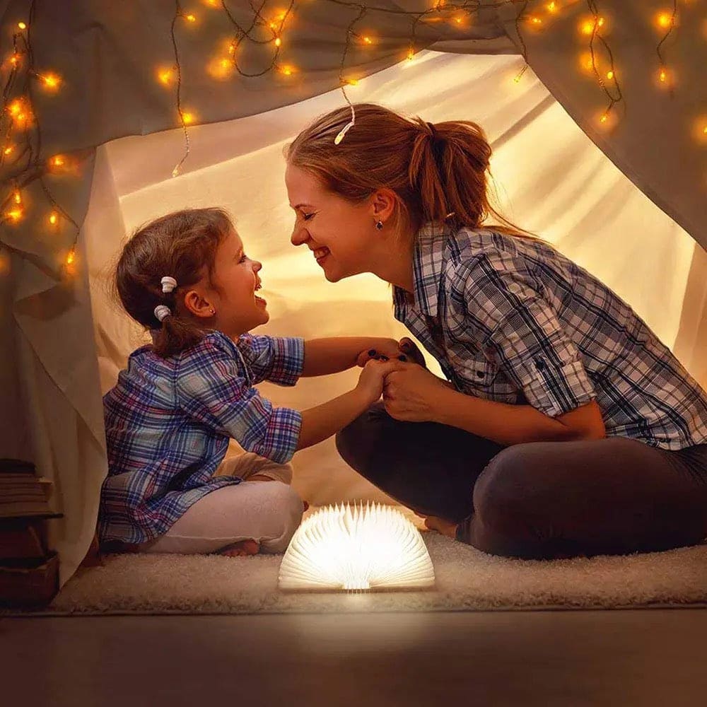 LED Wooden Book Lamp with Warm Light