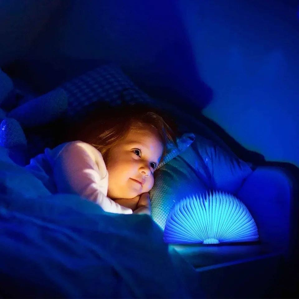 LED Wooden Book Lamp with Warm Light
