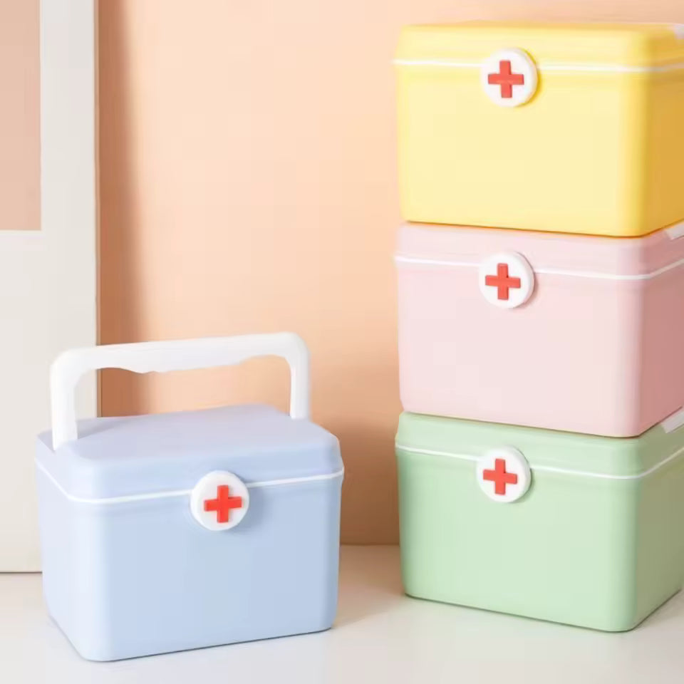 Portable Medicine Chest with Handle - Multi Color