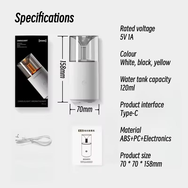 Premium Portable USB Aroma Humidifier with LED Light