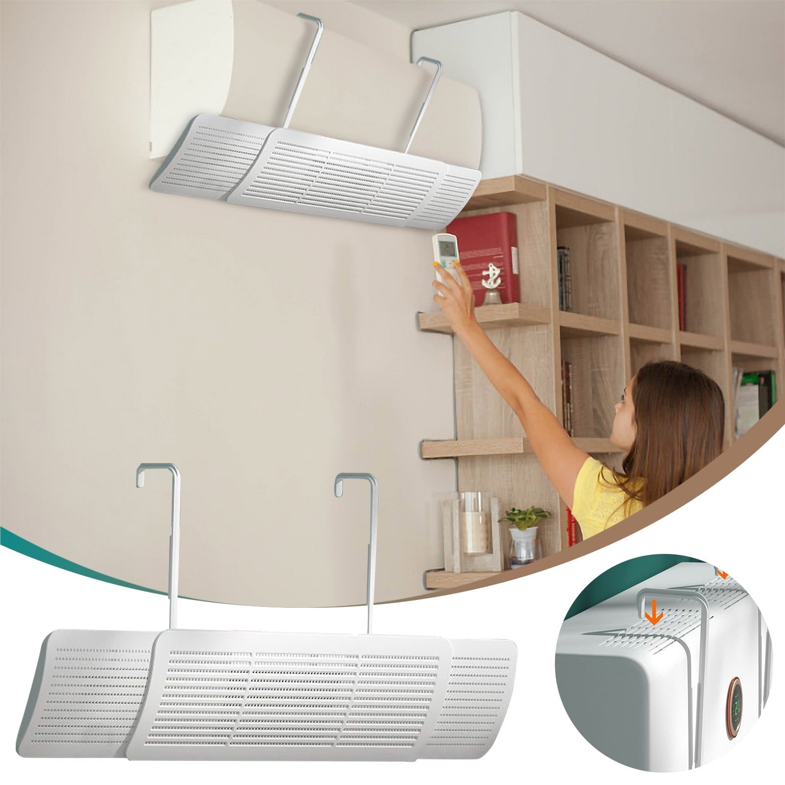 Split AC Air Deflector, universally Adjustable to Accommodate All AC sizes.