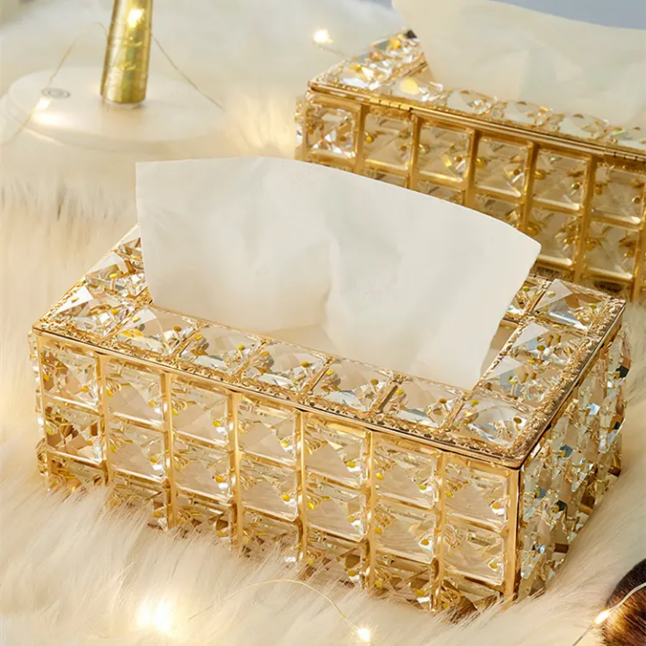 Crystal Gold Tissue Box