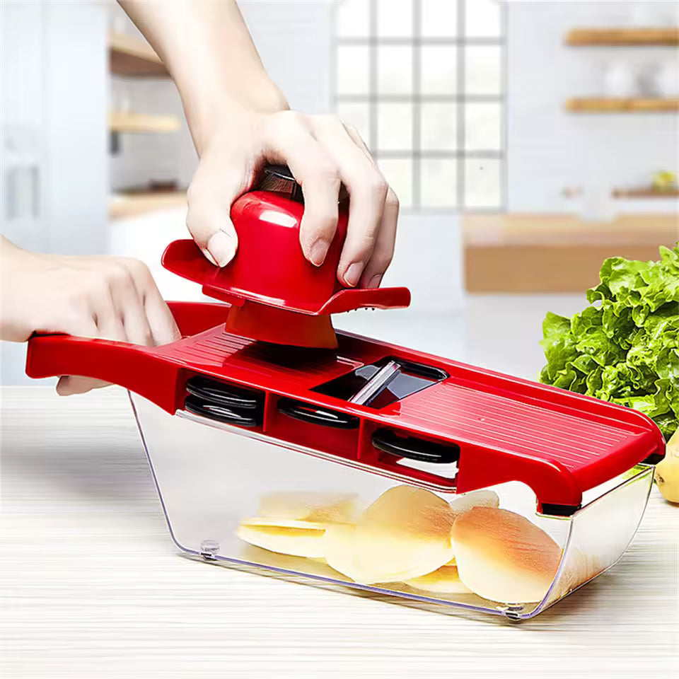 6 in 1 Stainless Steel Vegetable Slicer with Container