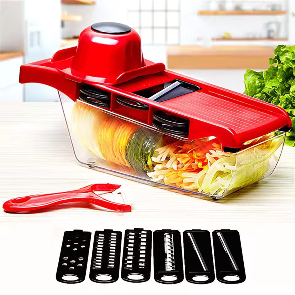 6 in 1 Stainless Steel Vegetable Slicer with Container