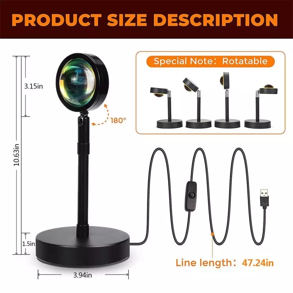 Sunset Projector Lamp for Bedroom Ambiance