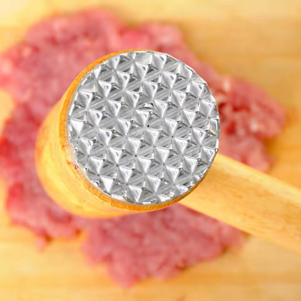 2 in 1 Wooden Meat Tenderizer Hammer for Kitchen