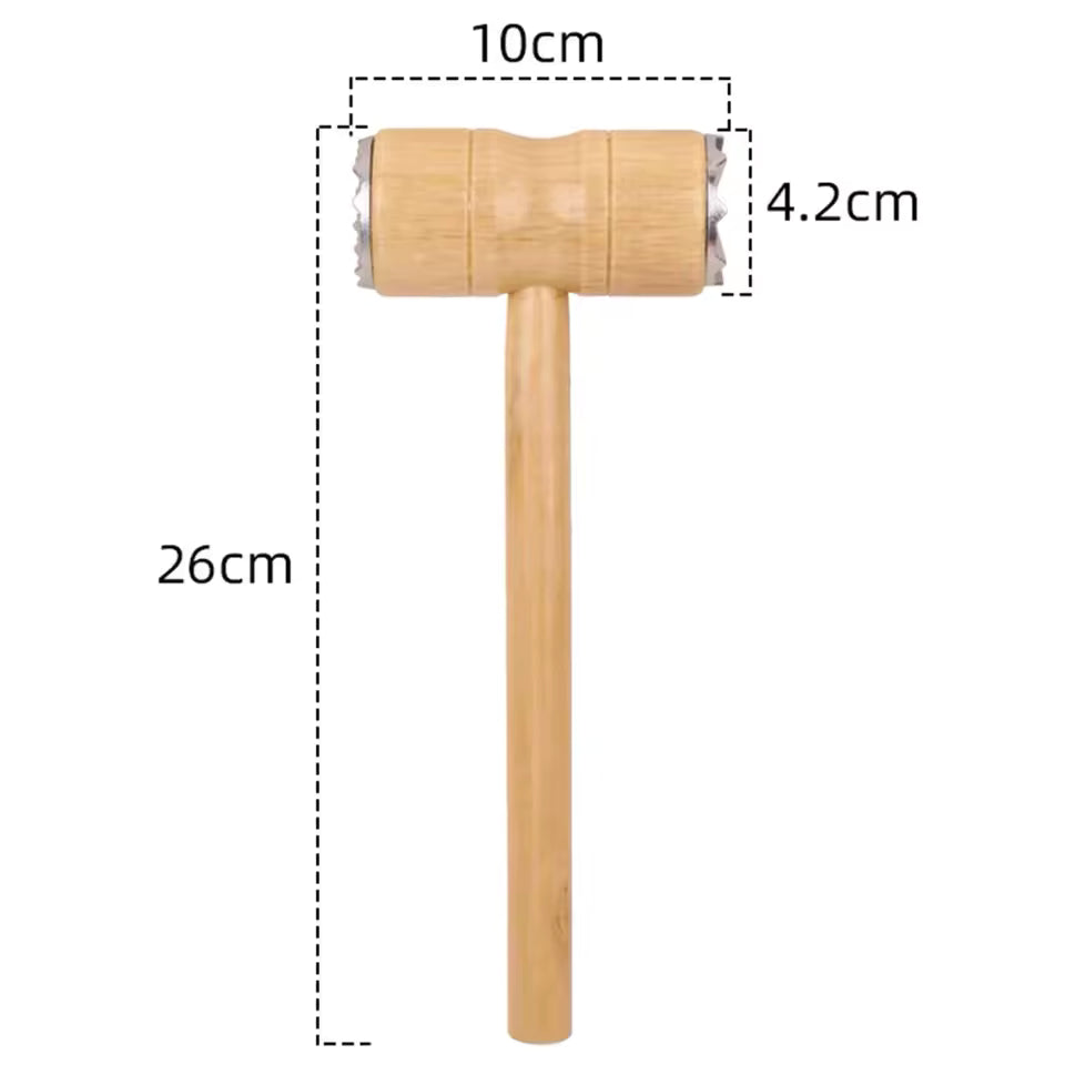 2 in 1 Wooden Meat Tenderizer Hammer for Kitchen