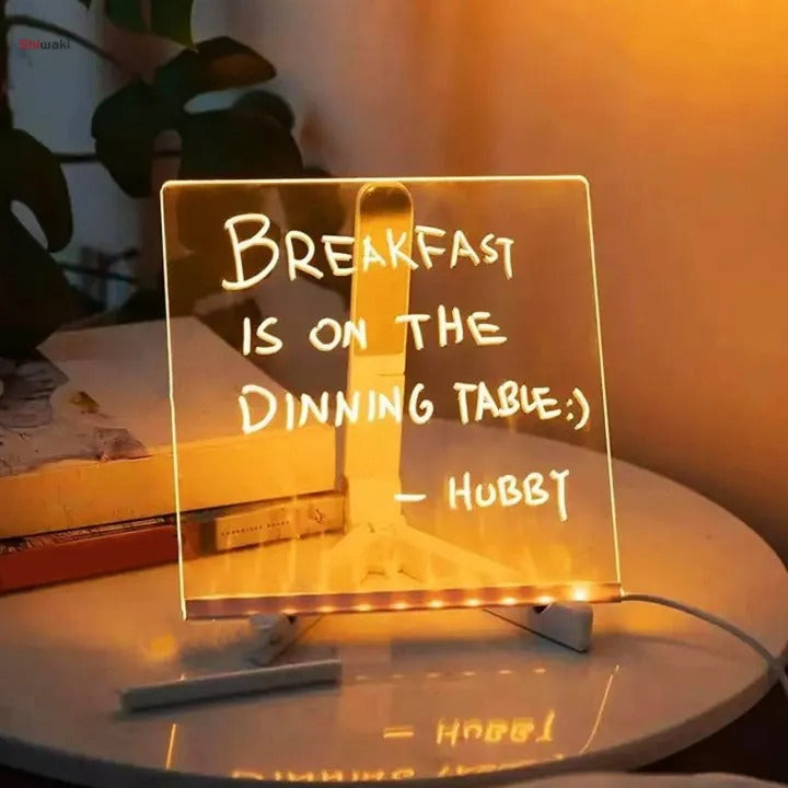 DIY 3D Acrylic LED Writing Pad with 7 Color Markers