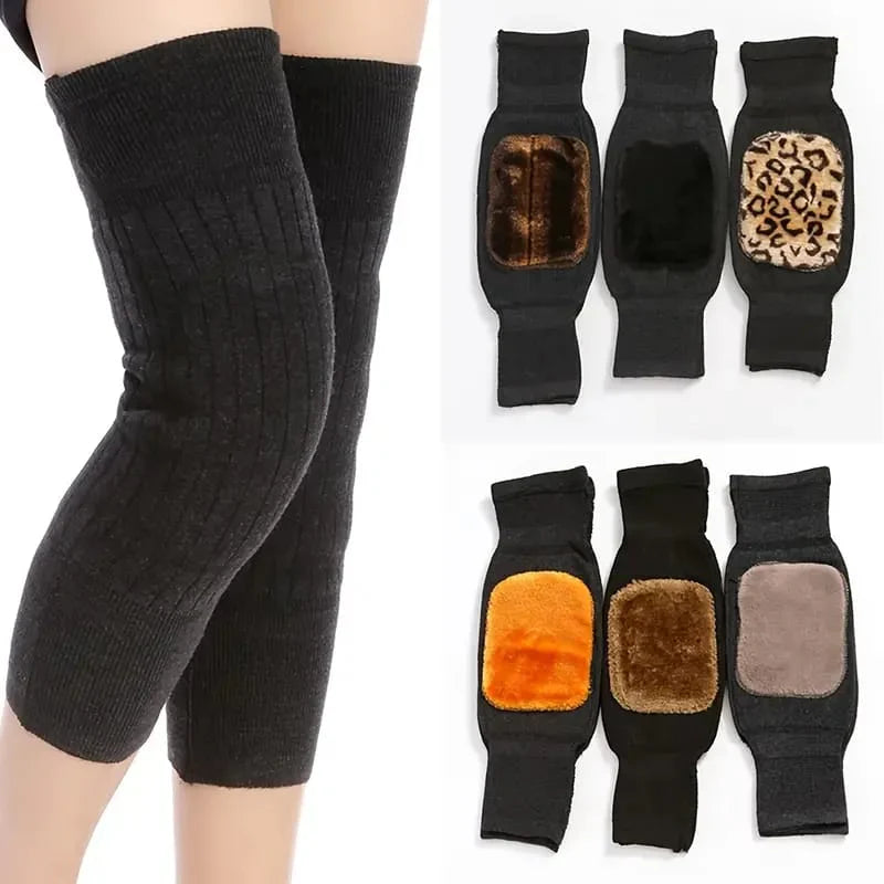 Warm Wool Knee Warmers – 1 Pair (2Pc) | Soft Fleece Knee Pads for Men & Women