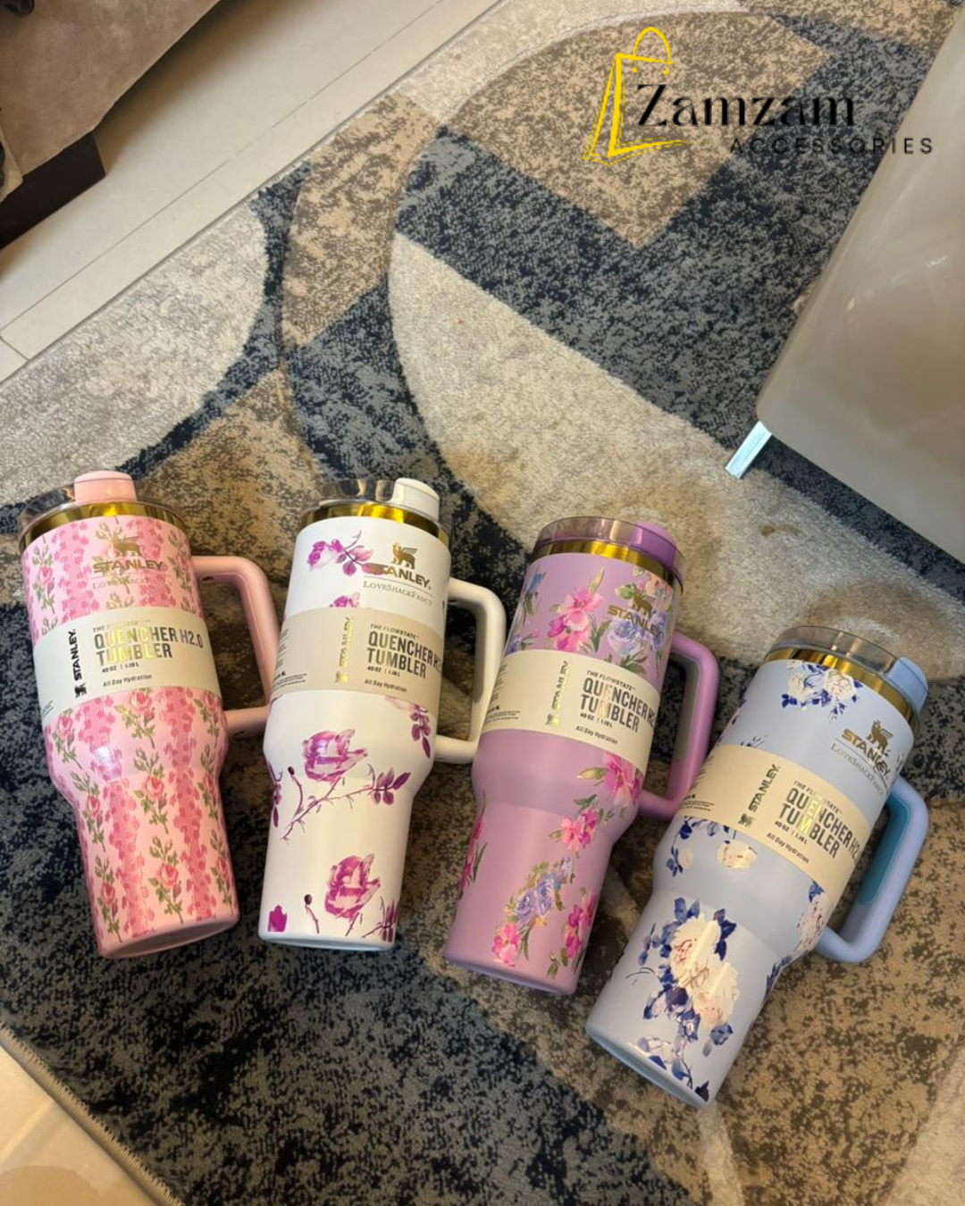 Stanley x LoveShackFancy QUENCHER 40oz (1.18L) Tumbler Floral Collection Insulated Tumbler with Straw & Lid