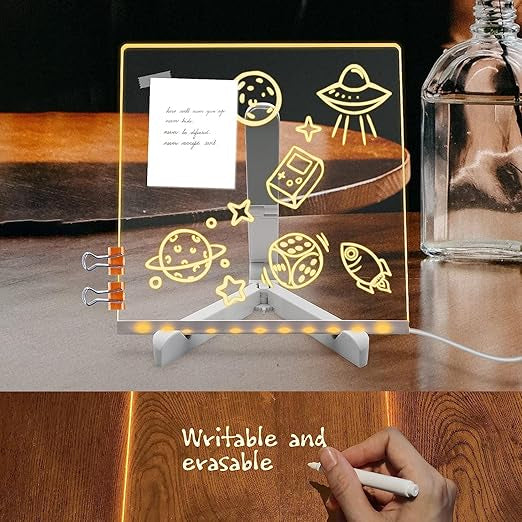 DIY 3D Acrylic LED Writing Pad with 7 Color Markers